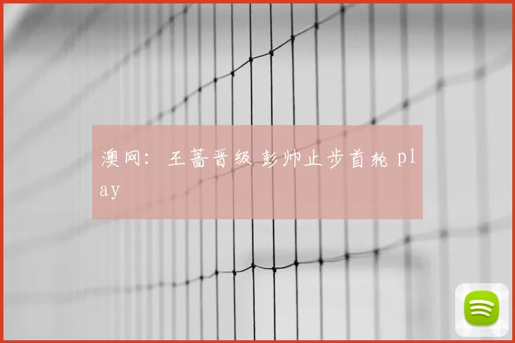 澳网：王蔷晋级 彭帅止步首轮 play